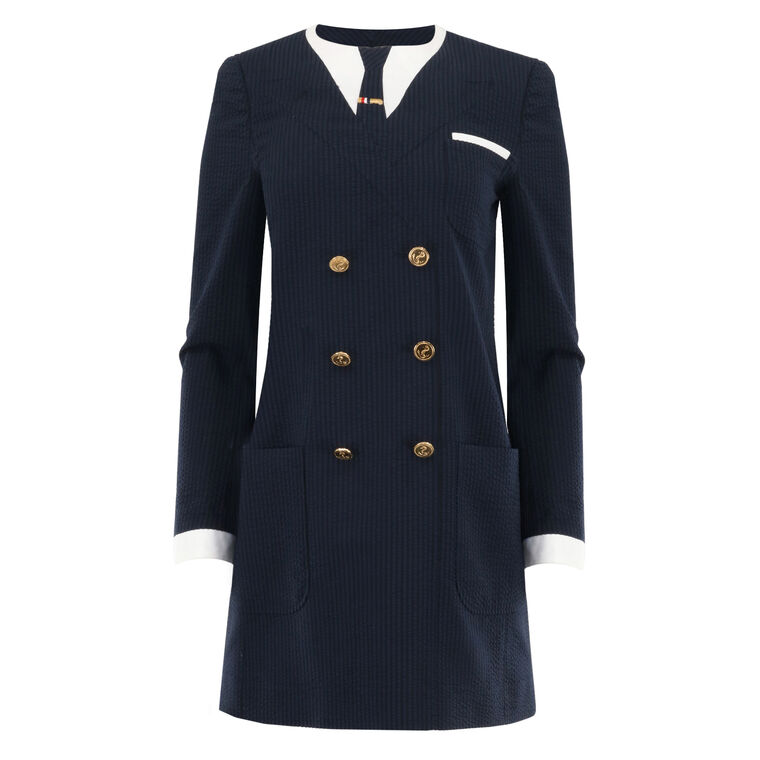 Seersucker Mini Blazer Dress image number null