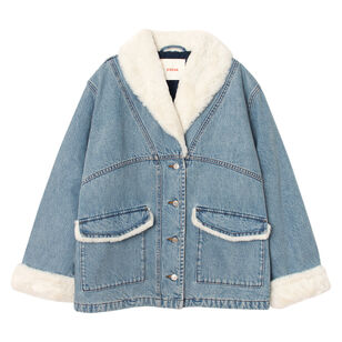 Edwin Faux Fur Collar Denim Jacket