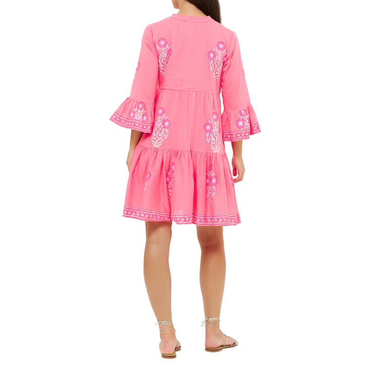 Bell Sleeve Tiered Mini Dress image number null