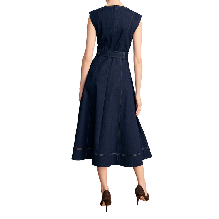 Cosette Belted Denim Dress image number null