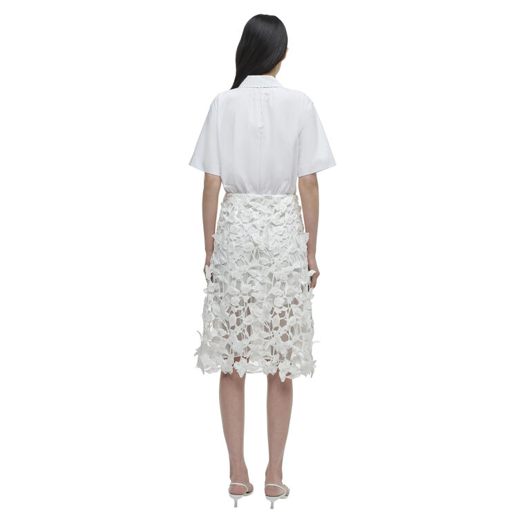 Colette Combo Applique Short Sleeve Midi Dress image number null