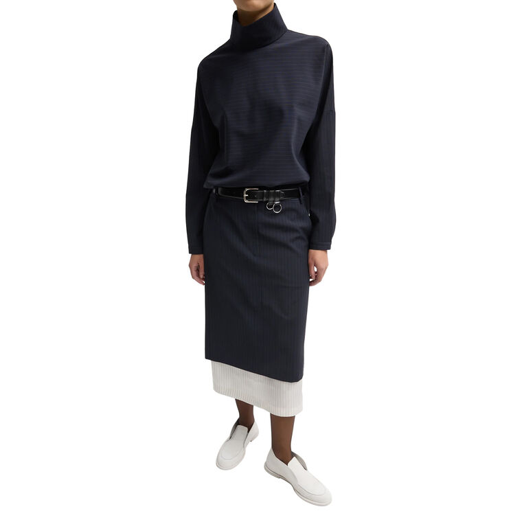 Mier Pinstripe Convertible Skirt image number null