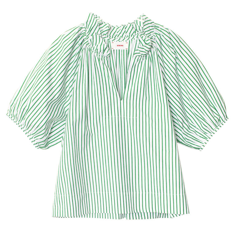 Clementine Striped Puff Sleeve Top image number null
