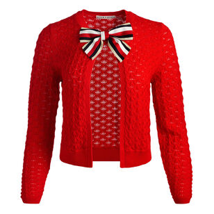 Dollie Open Front Bow Detail Cardigan