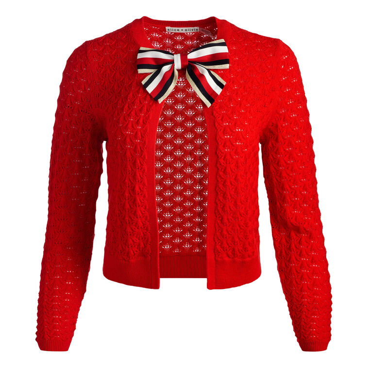Dollie Open Front Bow Detail Cardigan image number null