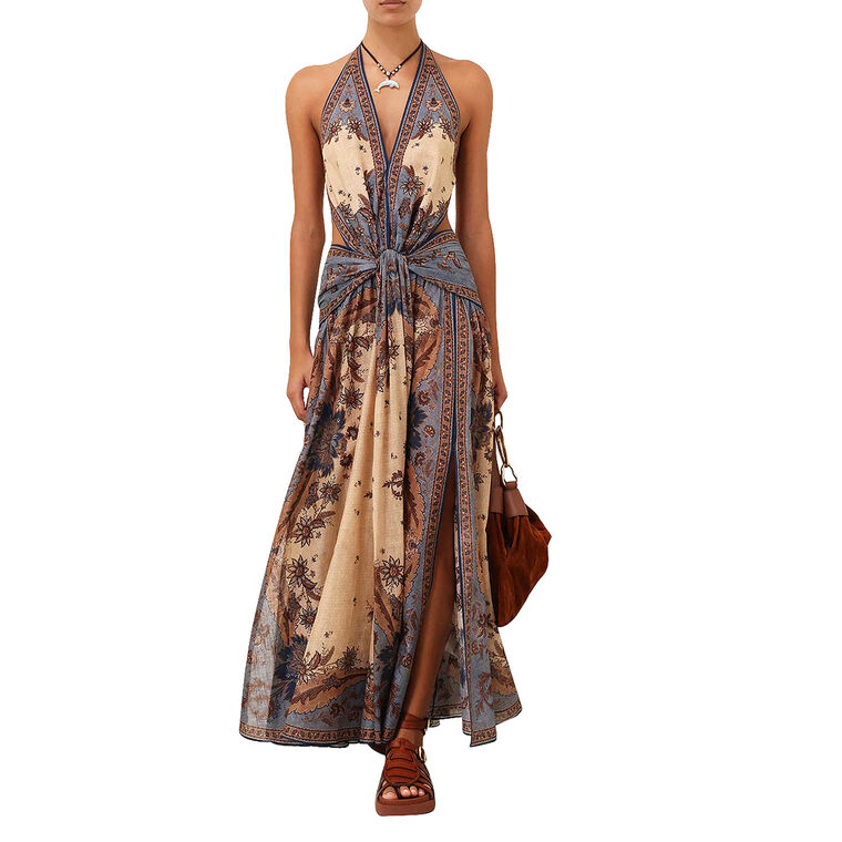 Ascension Plunge Halter Maxi Dress image number null