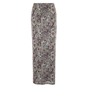 Lorden Paisley Mesh Turtleneck Top