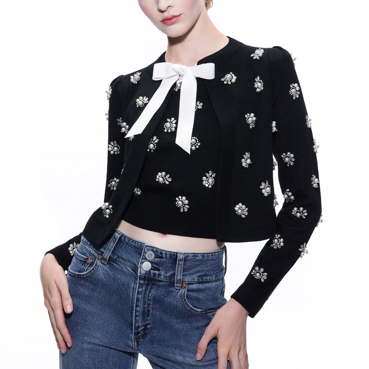 Trina Embellished Cropped Cardigan image number null