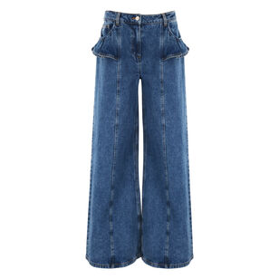 Avery Wide-Leg Ruffle Jean