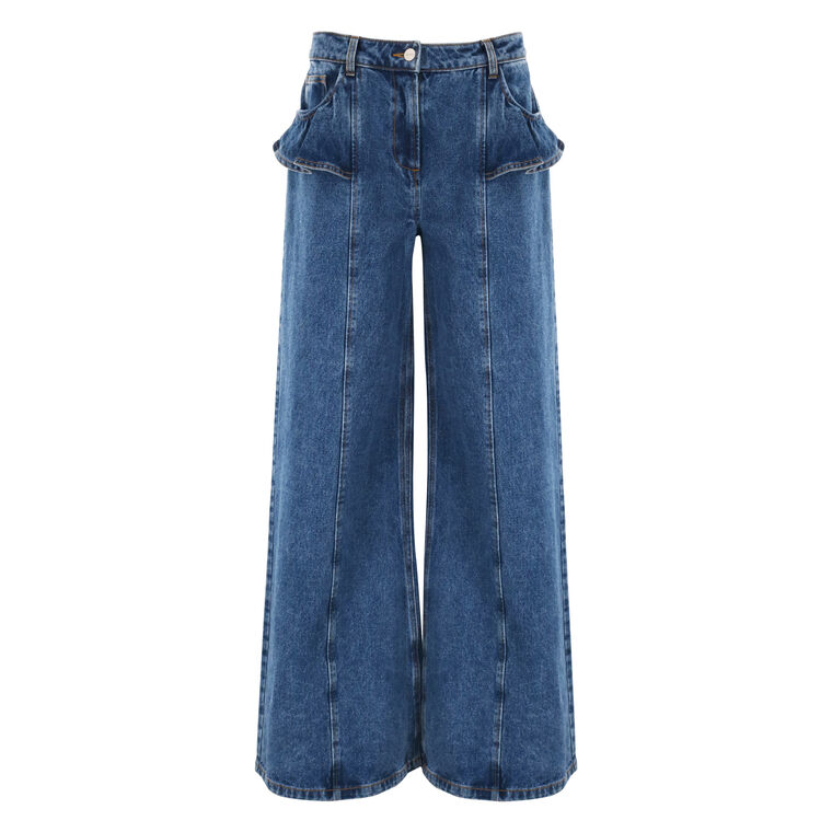 Avery Wide-Leg Ruffle Jean image number null