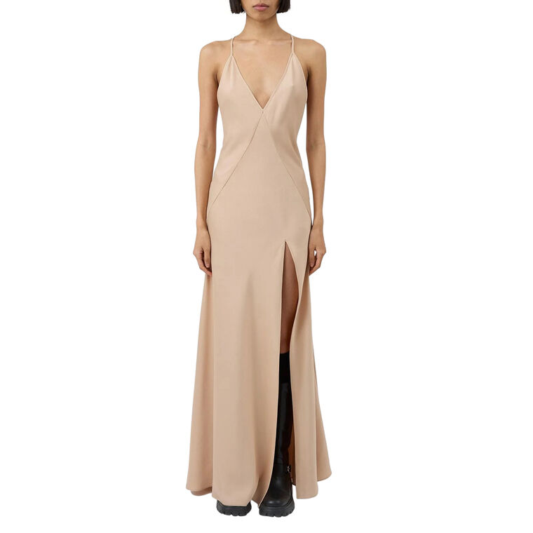 Kerri Sleeveless V-Neck Satin Gown image number null
