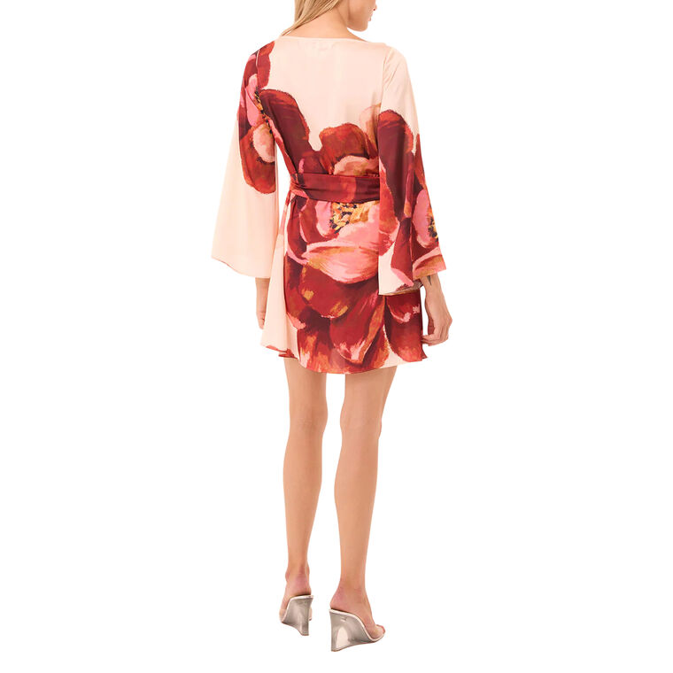 Twiggy Bell Sleeve Tie-Waist Mini Dress image number null