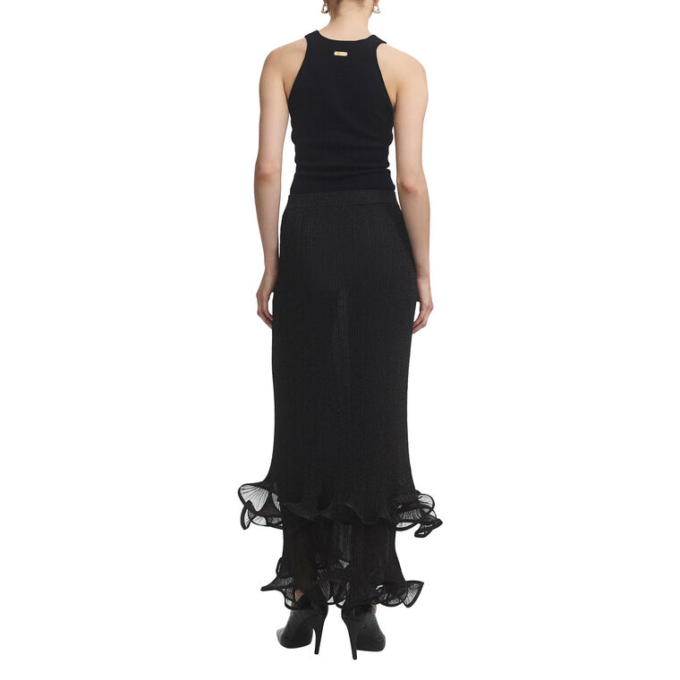 Agata Ruffle Knit Midi Skirt image number null