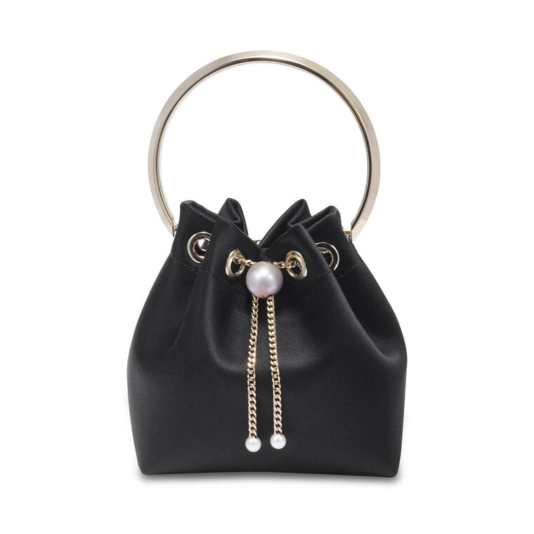 Satin Bon Bon Bag With Metal Handle image number null