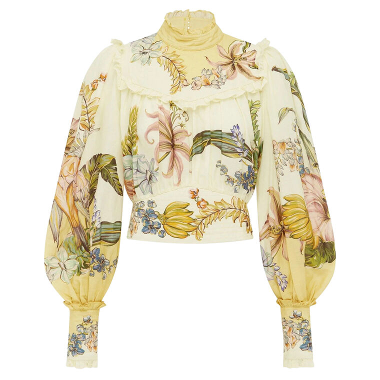 Oleander High Neck Balloon Sleeve Top image number null