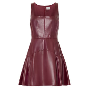 Sleeveless Vegan Leather Mini Dress