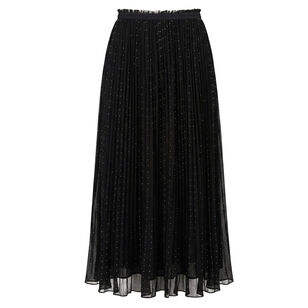 Heat-Set Dot Chiffon Gathered Skirt