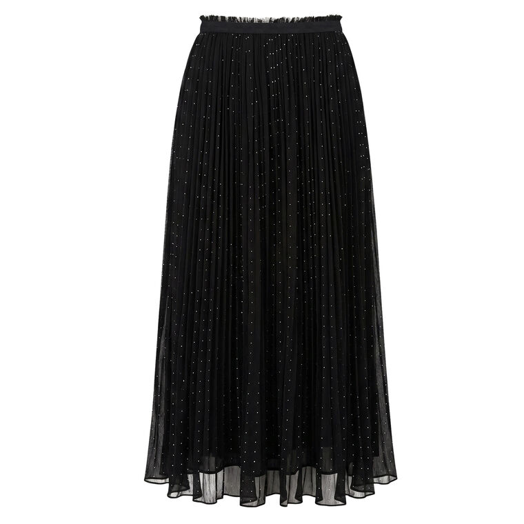 Heat-Set Dot Chiffon Gathered Skirt image number null