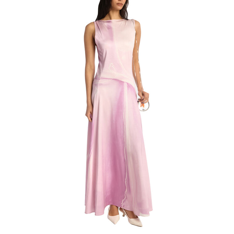 Kate Illusion Print Liquid Maxi Dress image number null