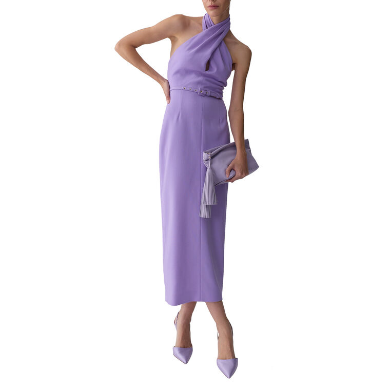 Twisted Halterneck Midi Dress image number null