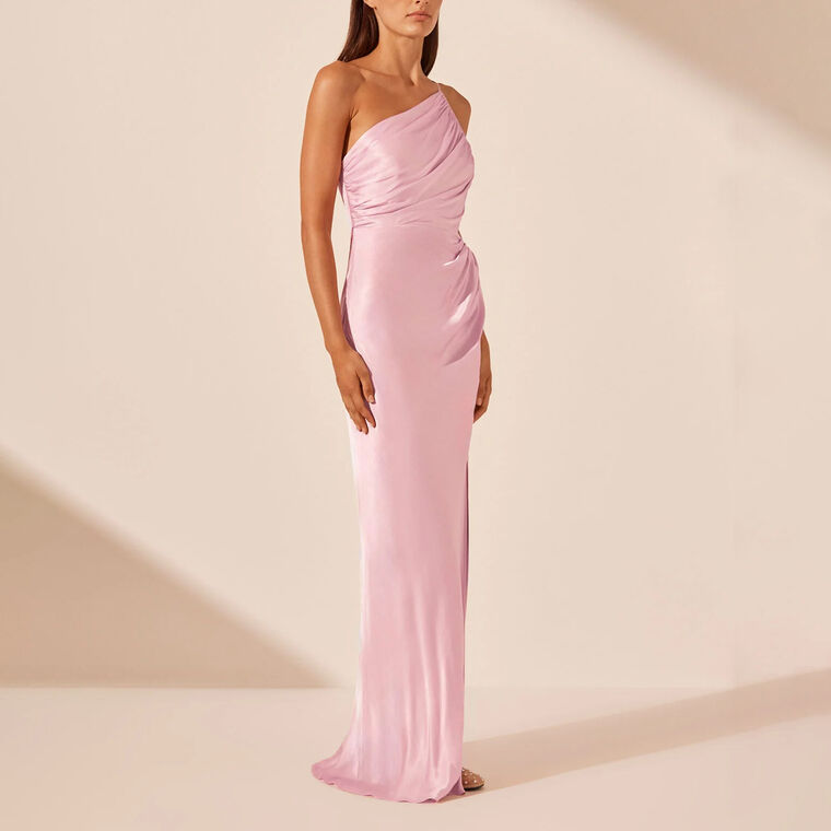 La Lune Asymmetrical Gathered Maxi Dress image number null