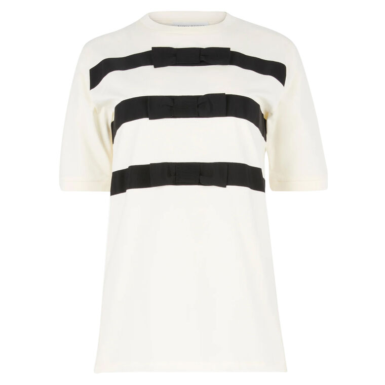 Short Sleeve T-Shirt With Contrast Bow Details image number null