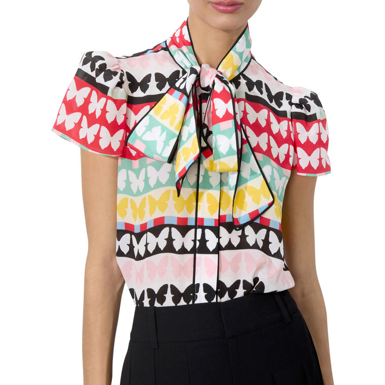 Jeannie Butterfly Print Button Down image number null