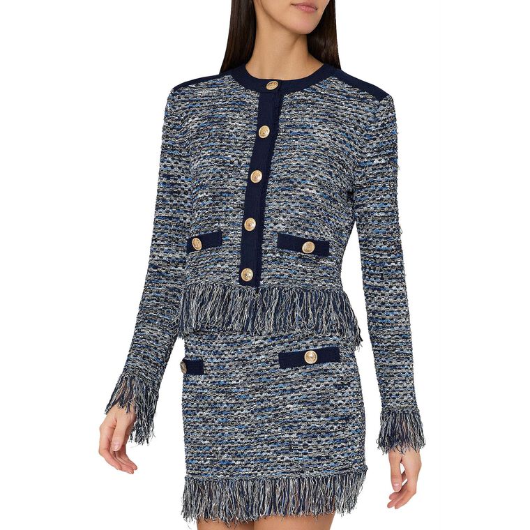 Kaia Textured Fringe Cardigan Jacket image number null