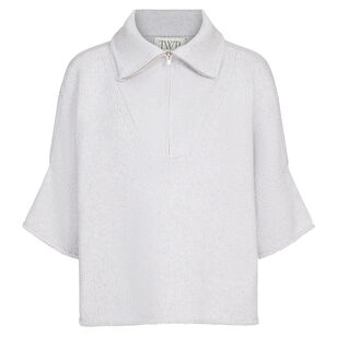In The Morning Paneled Quarter-Zip Cashmere Sweater