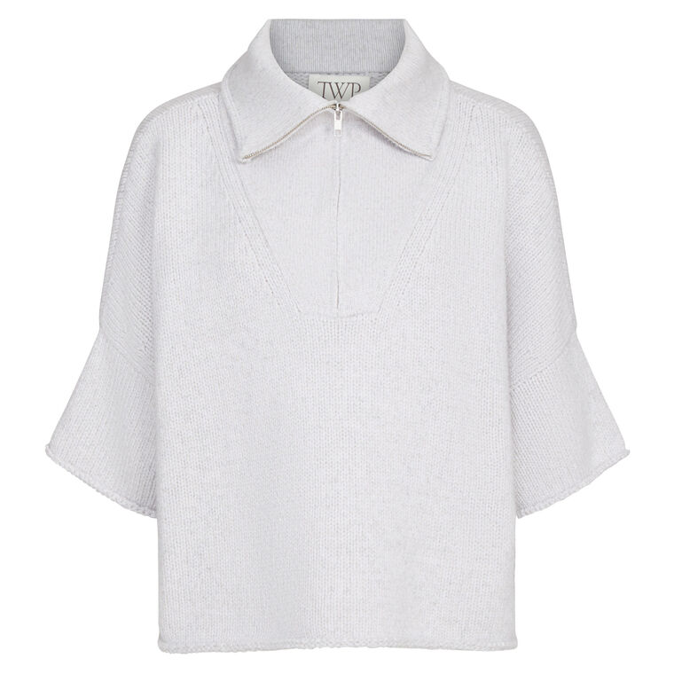 In The Morning Paneled Quarter-Zip Cashmere Sweater image number null