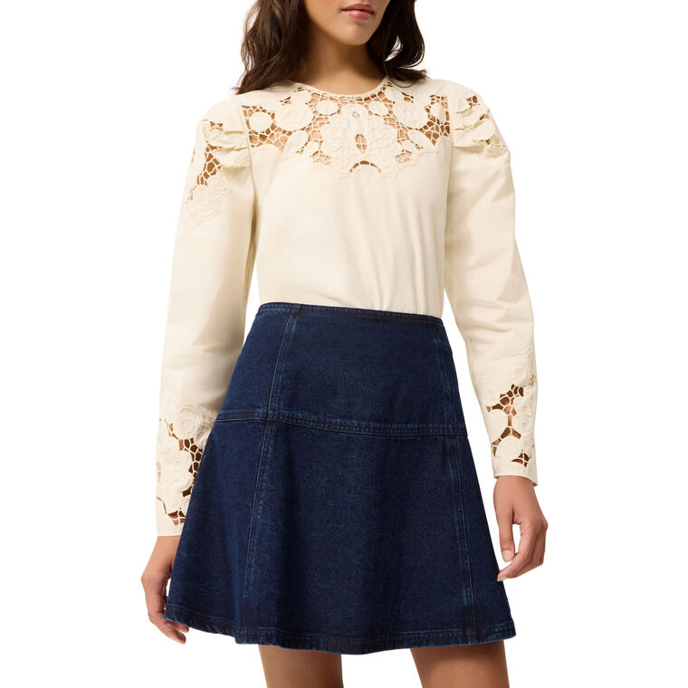 Dori Embroidered Yoke Long Sleeve Blouse image number null