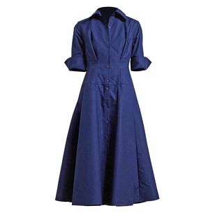 Contour Short Sleeve Cotton Midi Shirt Dress