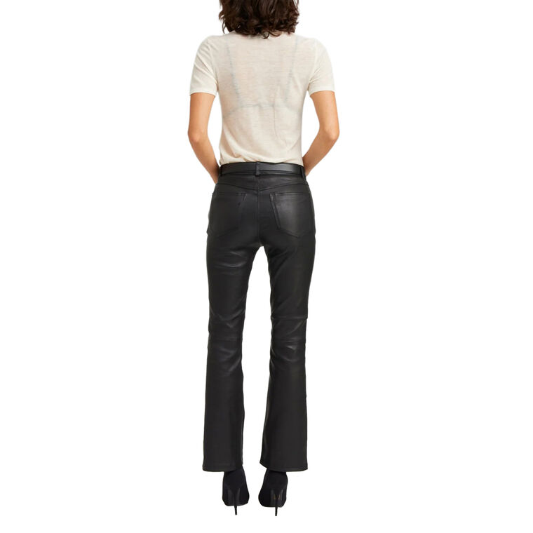 Five Pocket Ankle Flare Leather Pants image number null