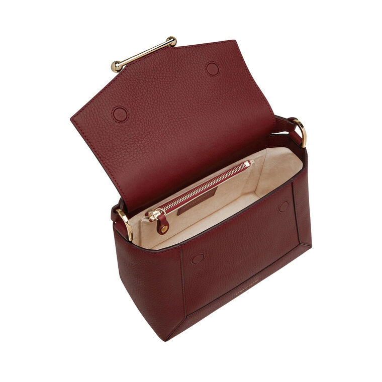 Mosaic Grain Leather Top Handle Bag image number null