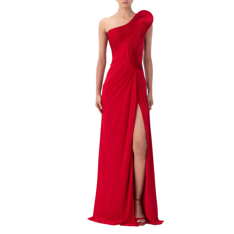 Ember One Shoulder Silk Dress image number null