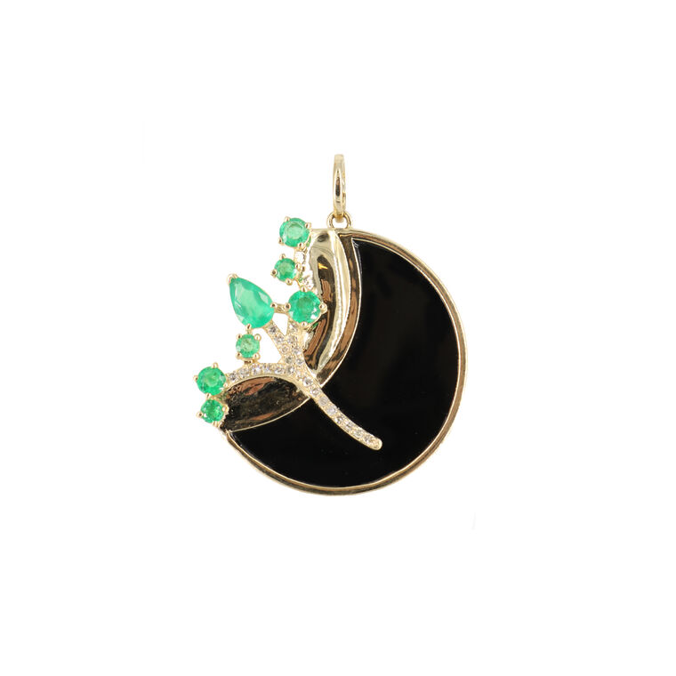 Bloom Emerald and Onyx Pendant image number null