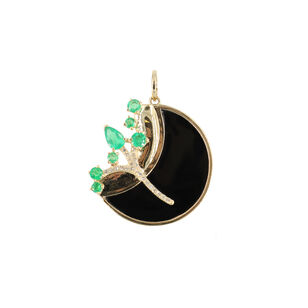 Bloom Emerald and Onyx Pendant