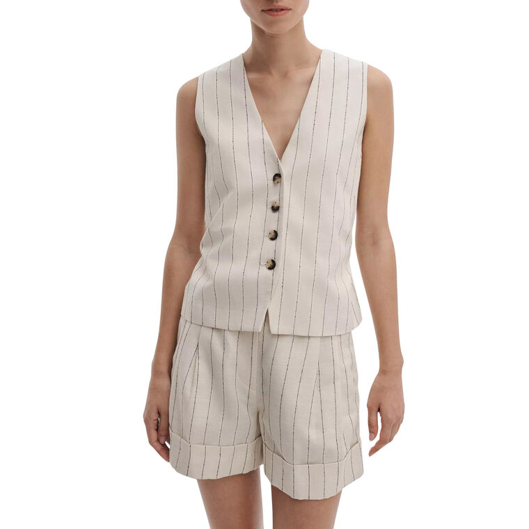 Paulette Striped Tie-Waist Vest image number null