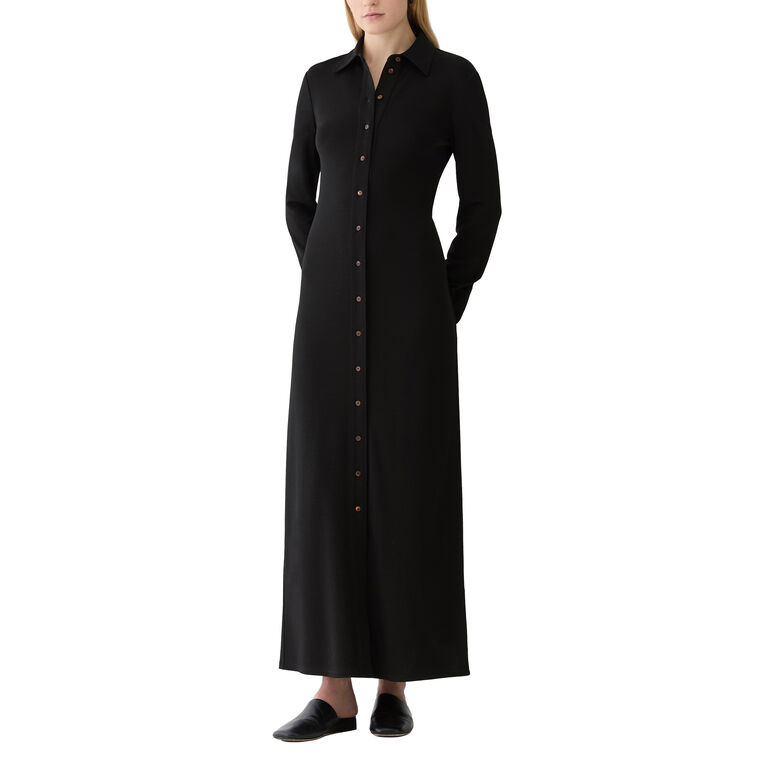 Double Knit Maxi Shirtdress image number null