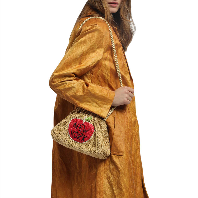 NY Mini Crochet Apple Handbag image number null