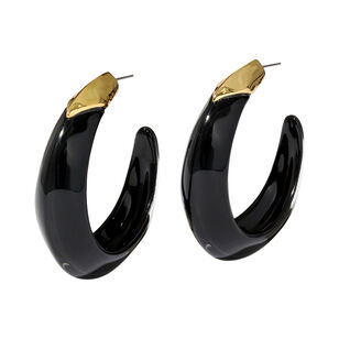 Luminous Lucite Edged Hoop Earrings