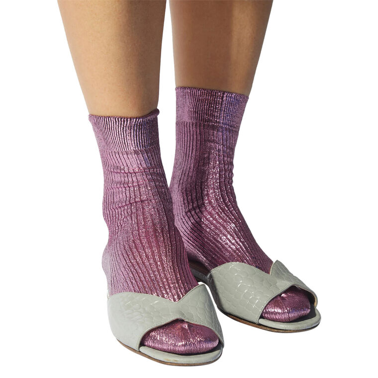 One Ribbed Laminated Socks image number null
