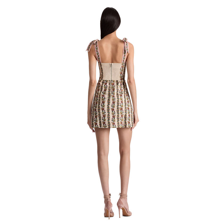 Maryann Embroidered Tie Shoulder Mini Dress image number null