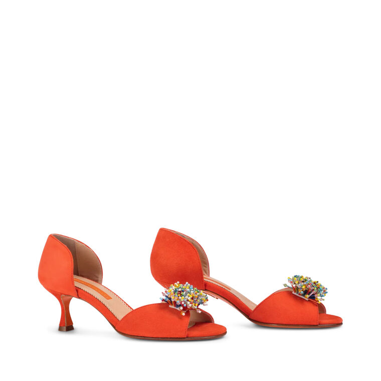 Caterina Suede Mid Heel Sandal image number null