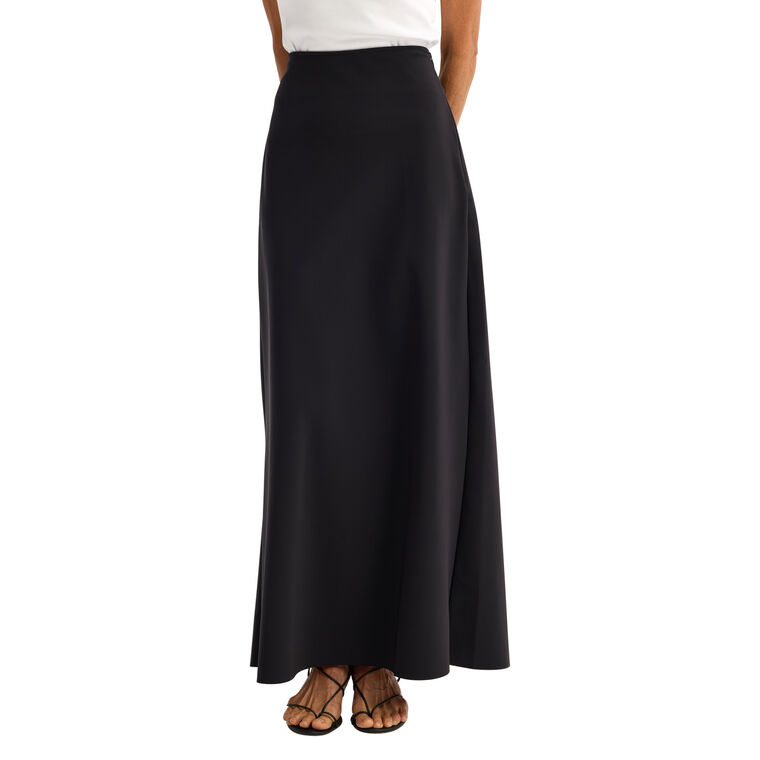 Minimal High Waist Scuba Maxi Skirt image number null
