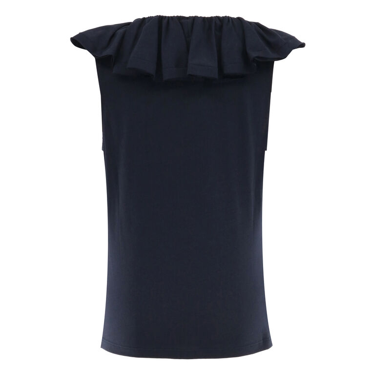 Elsie Sleeveless Ruffle Neck Cotton Top image number null