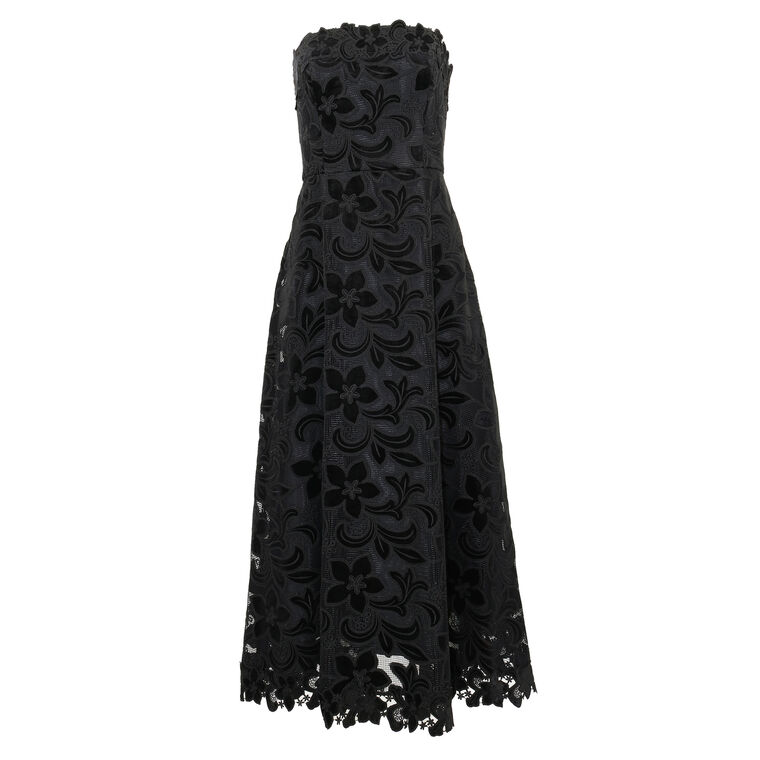 Anessa Velvet Floral Lace Dress image number null