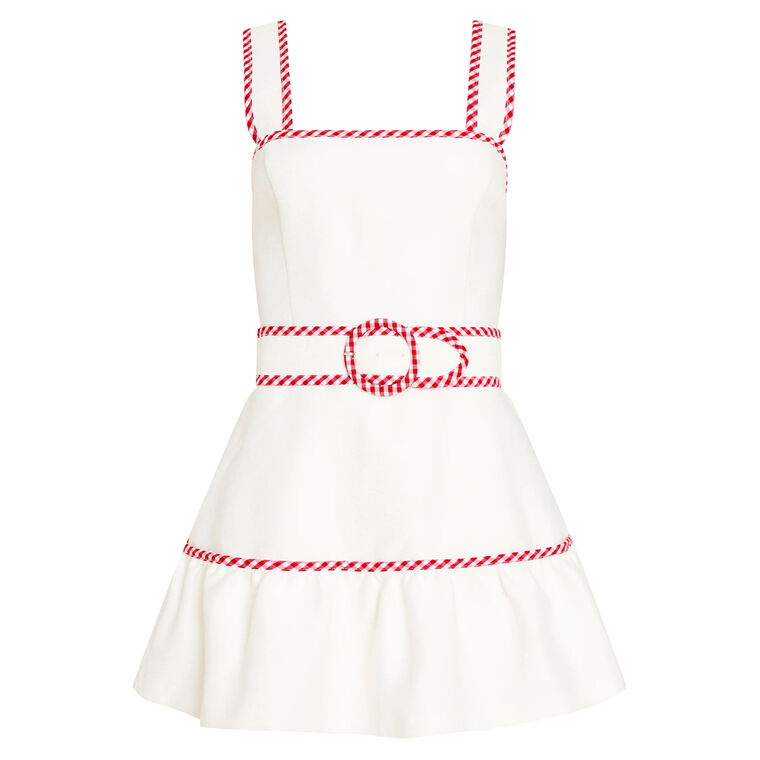 Kassy Sleeveless Belted Skort Romper image number null