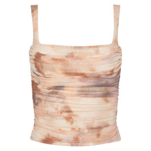 Rasha Shirred Mesh Tank Top