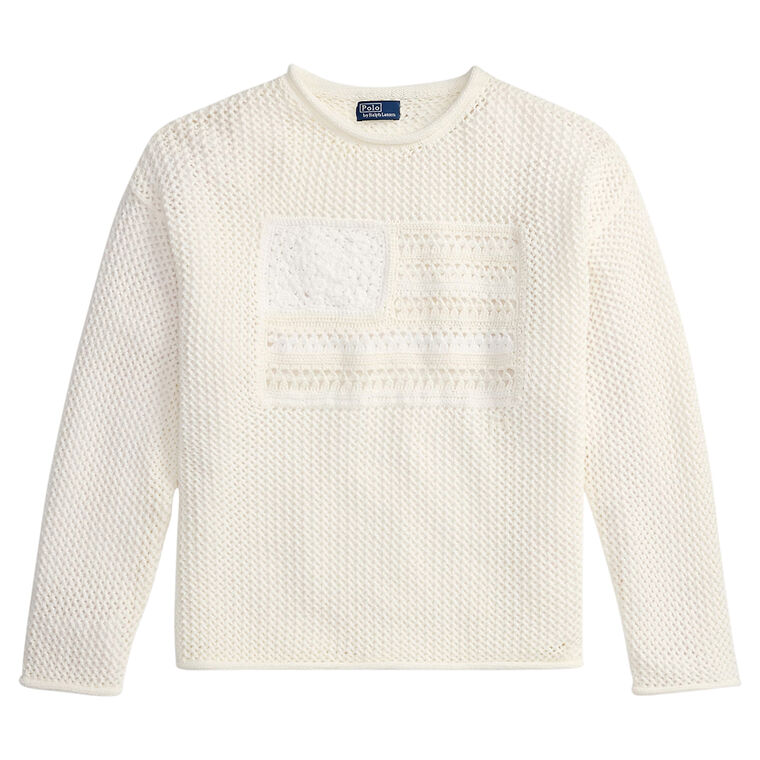 Tonal Flag Pointelle Sweater image number null
